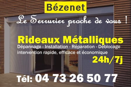 rideau metallique Bézenet - rideaux metalliques Bézenet - rideaux Bézenet - entretien, Pose en neuf, pose en rénovation, motorisation, dépannage, déblocage, remplacement, réparation, automatisation de rideaux métalliques à Bézenet