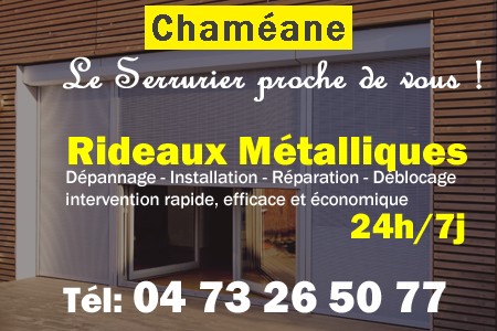 rideau metallique Chaméane - rideaux metalliques Chaméane - rideaux Chaméane - entretien, Pose en neuf, pose en rénovation, motorisation, dépannage, déblocage, remplacement, réparation, automatisation de rideaux métalliques à Chaméane