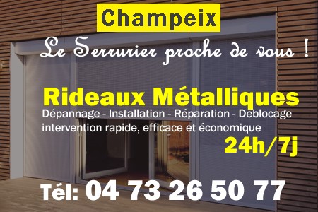 rideau metallique Champeix - rideaux metalliques Champeix - rideaux Champeix - entretien, Pose en neuf, pose en rénovation, motorisation, dépannage, déblocage, remplacement, réparation, automatisation de rideaux métalliques à Champeix