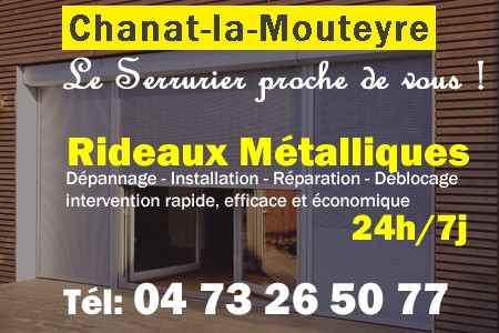 rideau metallique Chanat-la-Mouteyre - rideaux metalliques Chanat-la-Mouteyre - rideaux Chanat-la-Mouteyre - entretien, Pose en neuf, pose en rénovation, motorisation, dépannage, déblocage, remplacement, réparation, automatisation de rideaux métalliques à Chanat-la-Mouteyre