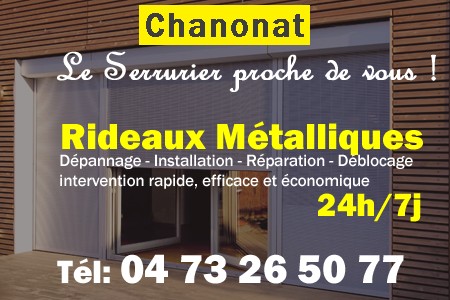 rideau metallique Chanonat - rideaux metalliques Chanonat - rideaux Chanonat - entretien, Pose en neuf, pose en rénovation, motorisation, dépannage, déblocage, remplacement, réparation, automatisation de rideaux métalliques à Chanonat