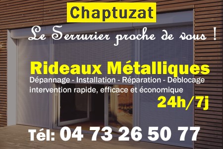 rideau metallique Chaptuzat - rideaux metalliques Chaptuzat - rideaux Chaptuzat - entretien, Pose en neuf, pose en rénovation, motorisation, dépannage, déblocage, remplacement, réparation, automatisation de rideaux métalliques à Chaptuzat