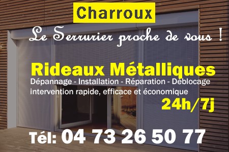 rideau metallique Charroux - rideaux metalliques Charroux - rideaux Charroux - entretien, Pose en neuf, pose en rénovation, motorisation, dépannage, déblocage, remplacement, réparation, automatisation de rideaux métalliques à Charroux