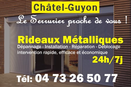 rideau metallique Châtel-Guyon - rideaux metalliques Châtel-Guyon - rideaux Châtel-Guyon - entretien, Pose en neuf, pose en rénovation, motorisation, dépannage, déblocage, remplacement, réparation, automatisation de rideaux métalliques à Châtel-Guyon