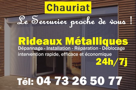 rideau metallique Chauriat - rideaux metalliques Chauriat - rideaux Chauriat - entretien, Pose en neuf, pose en rénovation, motorisation, dépannage, déblocage, remplacement, réparation, automatisation de rideaux métalliques à Chauriat