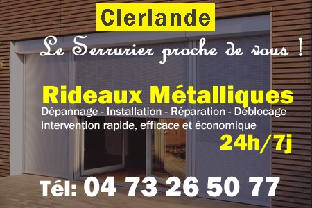 rideau metallique Clerlande - rideaux metalliques Clerlande - rideaux Clerlande - entretien, Pose en neuf, pose en rénovation, motorisation, dépannage, déblocage, remplacement, réparation, automatisation de rideaux métalliques à Clerlande