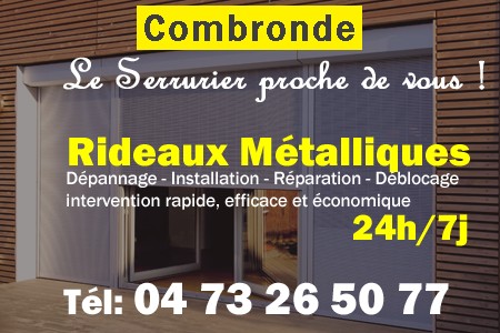 rideau metallique Combronde - rideaux metalliques Combronde - rideaux Combronde - entretien, Pose en neuf, pose en rénovation, motorisation, dépannage, déblocage, remplacement, réparation, automatisation de rideaux métalliques à Combronde