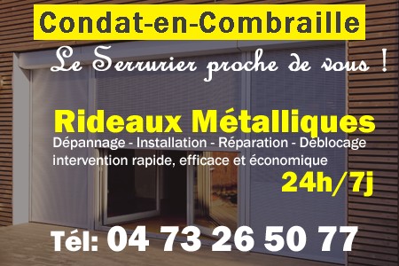 rideau metallique Condat-en-Combraille - rideaux metalliques Condat-en-Combraille - rideaux Condat-en-Combraille - entretien, Pose en neuf, pose en rénovation, motorisation, dépannage, déblocage, remplacement, réparation, automatisation de rideaux métalliques à Condat-en-Combraille