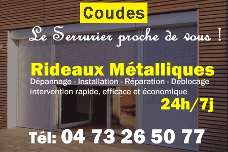 rideau metallique Coudes - rideaux metalliques Coudes - rideaux Coudes - entretien, Pose en neuf, pose en rénovation, motorisation, dépannage, déblocage, remplacement, réparation, automatisation de rideaux métalliques à Coudes