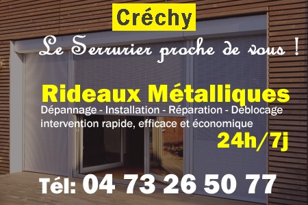 rideau metallique Créchy - rideaux metalliques Créchy - rideaux Créchy - entretien, Pose en neuf, pose en rénovation, motorisation, dépannage, déblocage, remplacement, réparation, automatisation de rideaux métalliques à Créchy