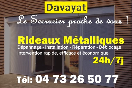 rideau metallique Davayat - rideaux metalliques Davayat - rideaux Davayat - entretien, Pose en neuf, pose en rénovation, motorisation, dépannage, déblocage, remplacement, réparation, automatisation de rideaux métalliques à Davayat