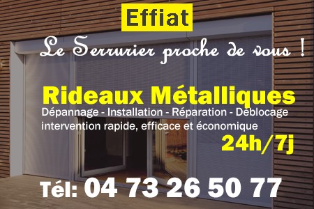 rideau metallique Effiat - rideaux metalliques Effiat - rideaux Effiat - entretien, Pose en neuf, pose en rénovation, motorisation, dépannage, déblocage, remplacement, réparation, automatisation de rideaux métalliques à Effiat