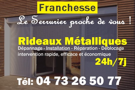 rideau metallique Franchesse - rideaux metalliques Franchesse - rideaux Franchesse - entretien, Pose en neuf, pose en rénovation, motorisation, dépannage, déblocage, remplacement, réparation, automatisation de rideaux métalliques à Franchesse