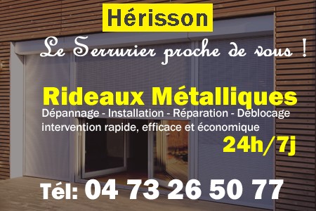 rideau metallique Hérisson - rideaux metalliques Hérisson - rideaux Hérisson - entretien, Pose en neuf, pose en rénovation, motorisation, dépannage, déblocage, remplacement, réparation, automatisation de rideaux métalliques à Hérisson