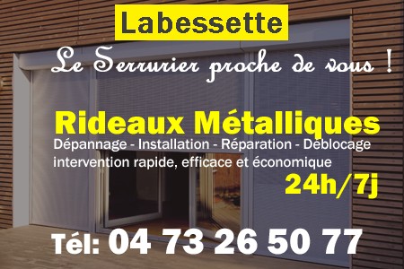 rideau metallique Labessette - rideaux metalliques Labessette - rideaux Labessette - entretien, Pose en neuf, pose en rénovation, motorisation, dépannage, déblocage, remplacement, réparation, automatisation de rideaux métalliques à Labessette