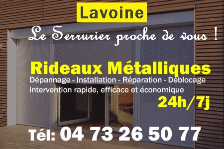 rideau metallique Lavoine - rideaux metalliques Lavoine - rideaux Lavoine - entretien, Pose en neuf, pose en rénovation, motorisation, dépannage, déblocage, remplacement, réparation, automatisation de rideaux métalliques à Lavoine