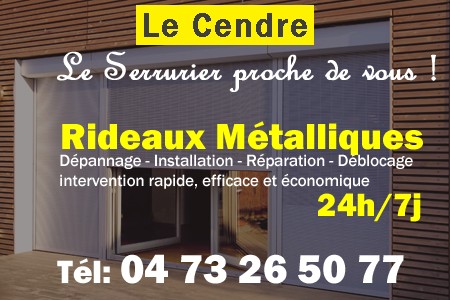 rideau metallique Le Cendre - rideaux metalliques Le Cendre - rideaux Le Cendre - entretien, Pose en neuf, pose en rénovation, motorisation, dépannage, déblocage, remplacement, réparation, automatisation de rideaux métalliques à Le Cendre