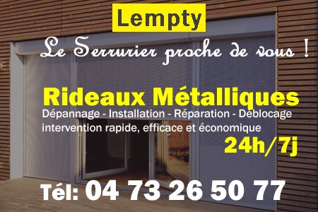 rideau metallique Lempty - rideaux metalliques Lempty - rideaux Lempty - entretien, Pose en neuf, pose en rénovation, motorisation, dépannage, déblocage, remplacement, réparation, automatisation de rideaux métalliques à Lempty