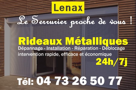 rideau metallique Lenax - rideaux metalliques Lenax - rideaux Lenax - entretien, Pose en neuf, pose en rénovation, motorisation, dépannage, déblocage, remplacement, réparation, automatisation de rideaux métalliques à Lenax