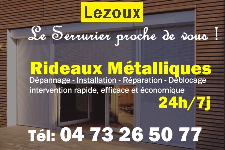 rideau metallique Lezoux - rideaux metalliques Lezoux - rideaux Lezoux - entretien, Pose en neuf, pose en rénovation, motorisation, dépannage, déblocage, remplacement, réparation, automatisation de rideaux métalliques à Lezoux