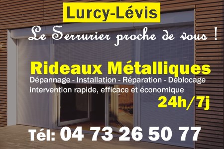 rideau metallique Lurcy-Lévis - rideaux metalliques Lurcy-Lévis - rideaux Lurcy-Lévis - entretien, Pose en neuf, pose en rénovation, motorisation, dépannage, déblocage, remplacement, réparation, automatisation de rideaux métalliques à Lurcy-Lévis