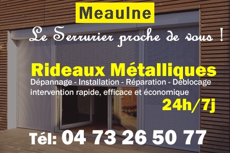 rideau metallique Meaulne - rideaux metalliques Meaulne - rideaux Meaulne - entretien, Pose en neuf, pose en rénovation, motorisation, dépannage, déblocage, remplacement, réparation, automatisation de rideaux métalliques à Meaulne