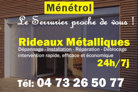 rideau metallique Ménétrol - rideaux metalliques Ménétrol - rideaux Ménétrol - entretien, Pose en neuf, pose en rénovation, motorisation, dépannage, déblocage, remplacement, réparation, automatisation de rideaux métalliques à Ménétrol