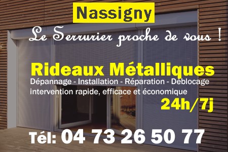 rideau metallique Nassigny - rideaux metalliques Nassigny - rideaux Nassigny - entretien, Pose en neuf, pose en rénovation, motorisation, dépannage, déblocage, remplacement, réparation, automatisation de rideaux métalliques à Nassigny