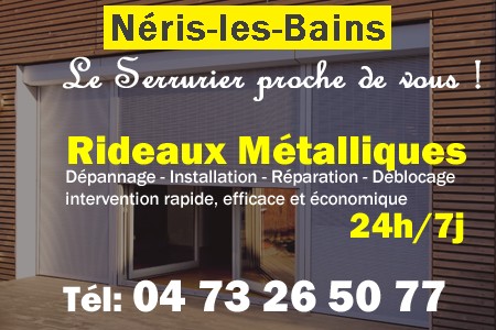 rideau metallique Néris-les-Bains - rideaux metalliques Néris-les-Bains - rideaux Néris-les-Bains - entretien, Pose en neuf, pose en rénovation, motorisation, dépannage, déblocage, remplacement, réparation, automatisation de rideaux métalliques à Néris-les-Bains