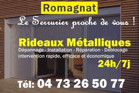 rideau metallique Romagnat - rideaux metalliques Romagnat - rideaux Romagnat - entretien, Pose en neuf, pose en rénovation, motorisation, dépannage, déblocage, remplacement, réparation, automatisation de rideaux métalliques à Romagnat