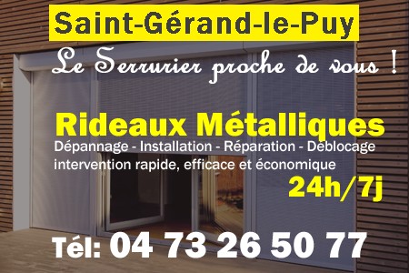 rideau metallique Saint-Gérand-le-Puy - rideaux metalliques Saint-Gérand-le-Puy - rideaux Saint-Gérand-le-Puy - entretien, Pose en neuf, pose en rénovation, motorisation, dépannage, déblocage, remplacement, réparation, automatisation de rideaux métalliques à Saint-Gérand-le-Puy