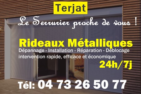 rideau metallique Terjat - rideaux metalliques Terjat - rideaux Terjat - entretien, Pose en neuf, pose en rénovation, motorisation, dépannage, déblocage, remplacement, réparation, automatisation de rideaux métalliques à Terjat