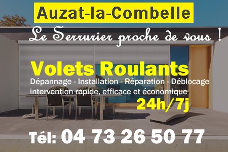 volet roulant Auzat-la-Combelle - volets Auzat-la-Combelle - volet Auzat-la-Combelle - entretien, Pose en neuf, pose en rénovation, motorisation, dépannage, déblocage, remplacement, réparation, automatisation de volet roulant à Auzat-la-Combelle