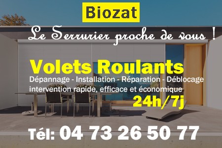 volet roulant Biozat - volets Biozat - volet Biozat - entretien, Pose en neuf, pose en rénovation, motorisation, dépannage, déblocage, remplacement, réparation, automatisation de volet roulant à Biozat