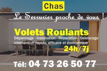 volet roulant Chas - volets Chas - volet Chas - entretien, Pose en neuf, pose en rénovation, motorisation, dépannage, déblocage, remplacement, réparation, automatisation de volet roulant à Chas