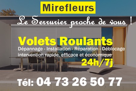 volet roulant Mirefleurs - volets Mirefleurs - volet Mirefleurs - entretien, Pose en neuf, pose en rénovation, motorisation, dépannage, déblocage, remplacement, réparation, automatisation de volet roulant à Mirefleurs