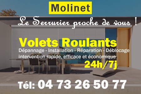 volet roulant Molinet - volets Molinet - volet Molinet - entretien, Pose en neuf, pose en rénovation, motorisation, dépannage, déblocage, remplacement, réparation, automatisation de volet roulant à Molinet