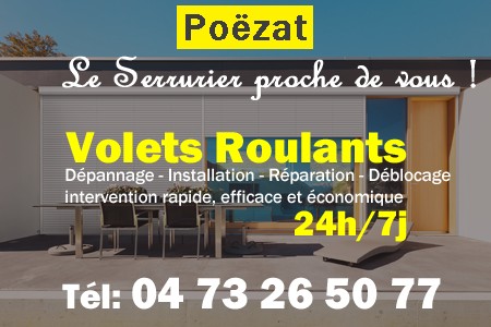 volet roulant Poëzat - volets Poëzat - volet Poëzat - entretien, Pose en neuf, pose en rénovation, motorisation, dépannage, déblocage, remplacement, réparation, automatisation de volet roulant à Poëzat